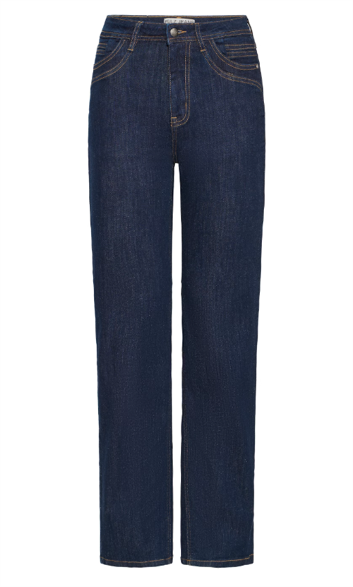 Pulz, Katja, High Waist Jeans , Straight, Mørke Blå
